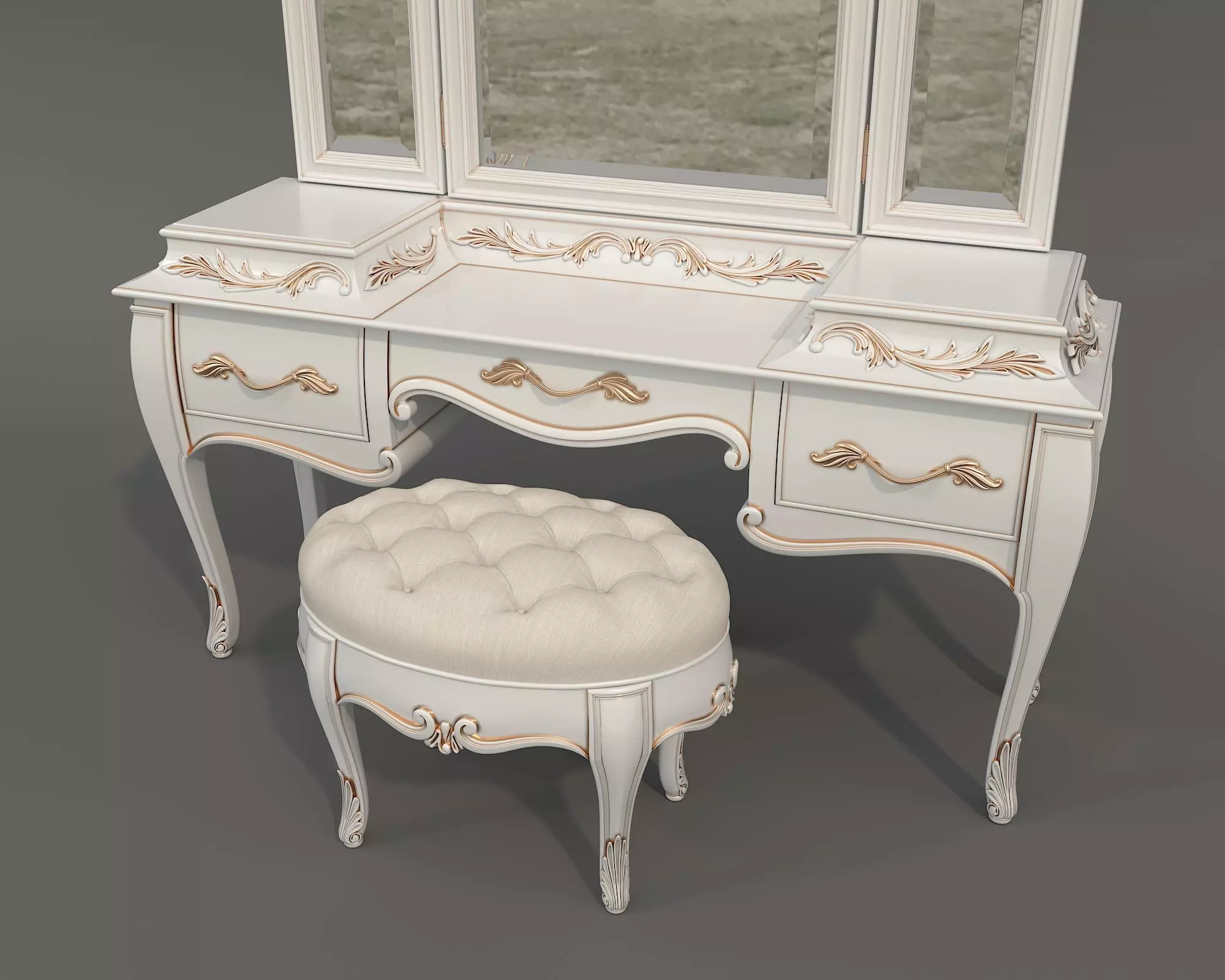 Classic European Style Dressing Table 32 3D model_2
