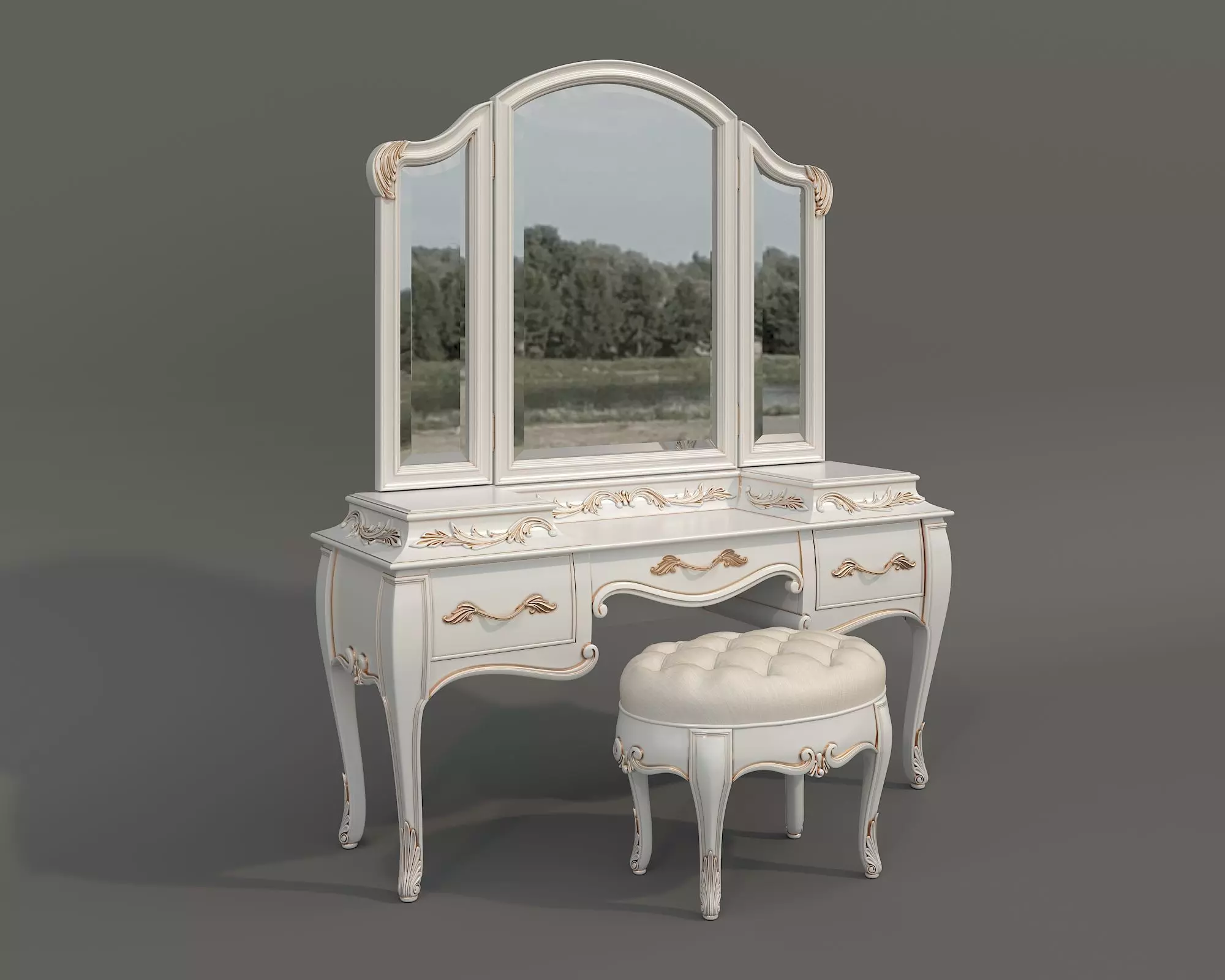 Classic European Style Dressing Table 32 3D model_0