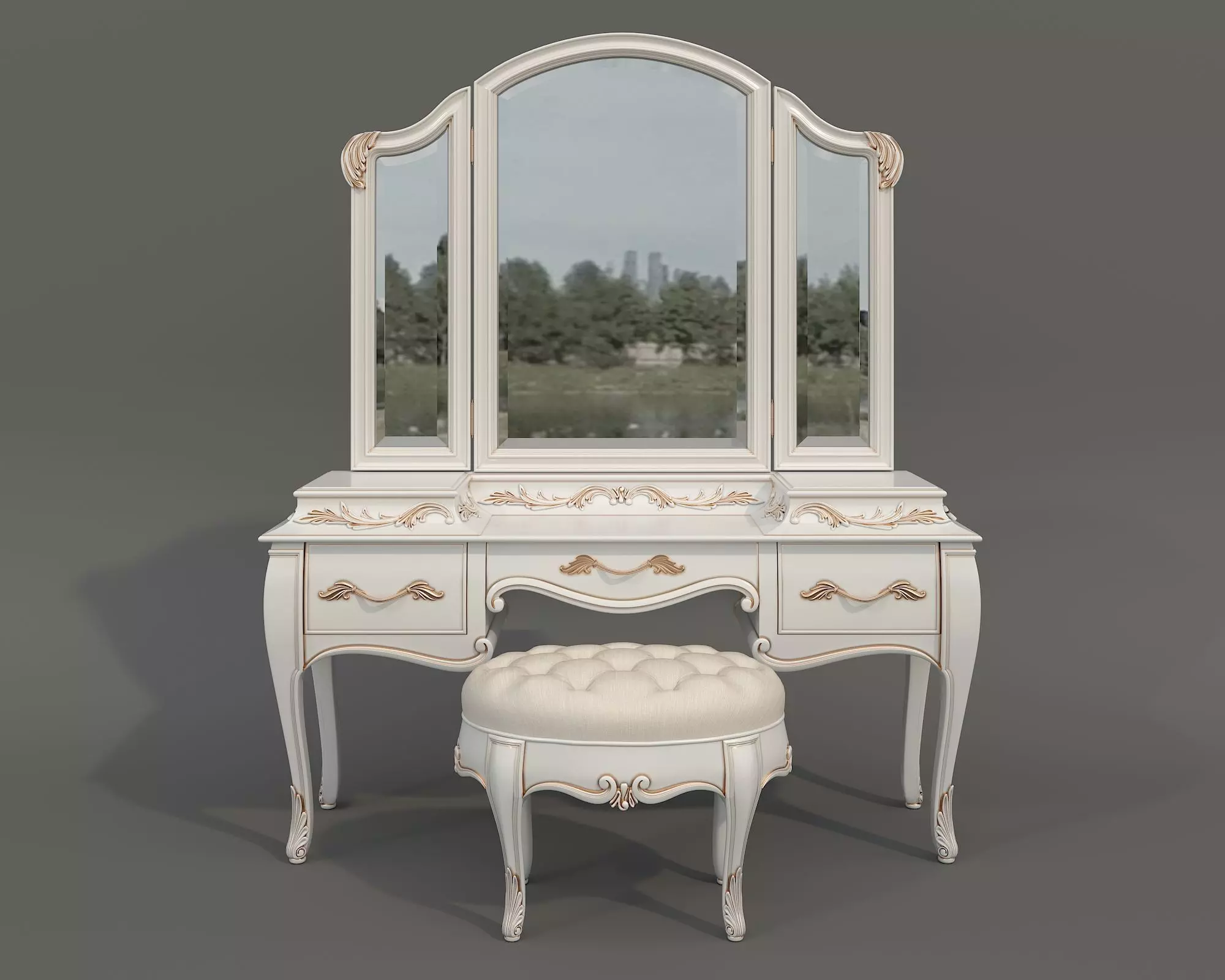 Classic European Style Dressing Table 32 3D model_3