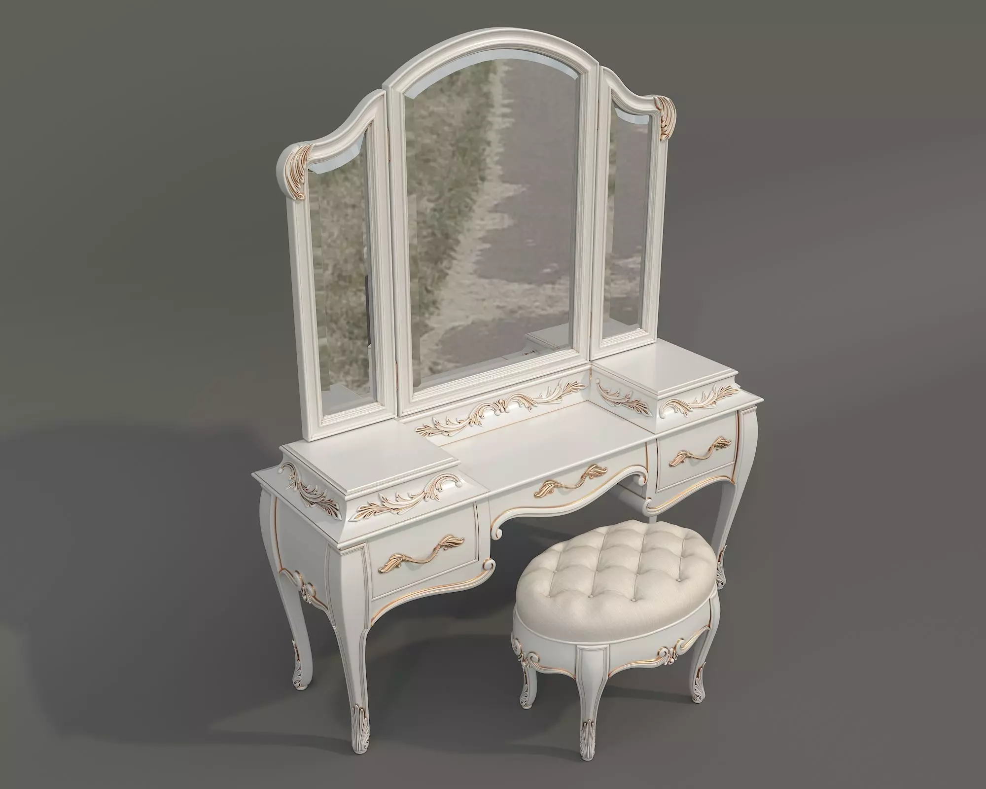 Classic European Style Dressing Table 32 3D model_1