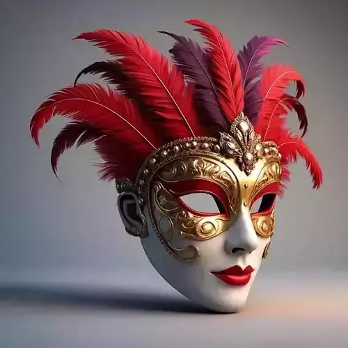 2639  Venetian Carnival Mask Color 3D Model  magic