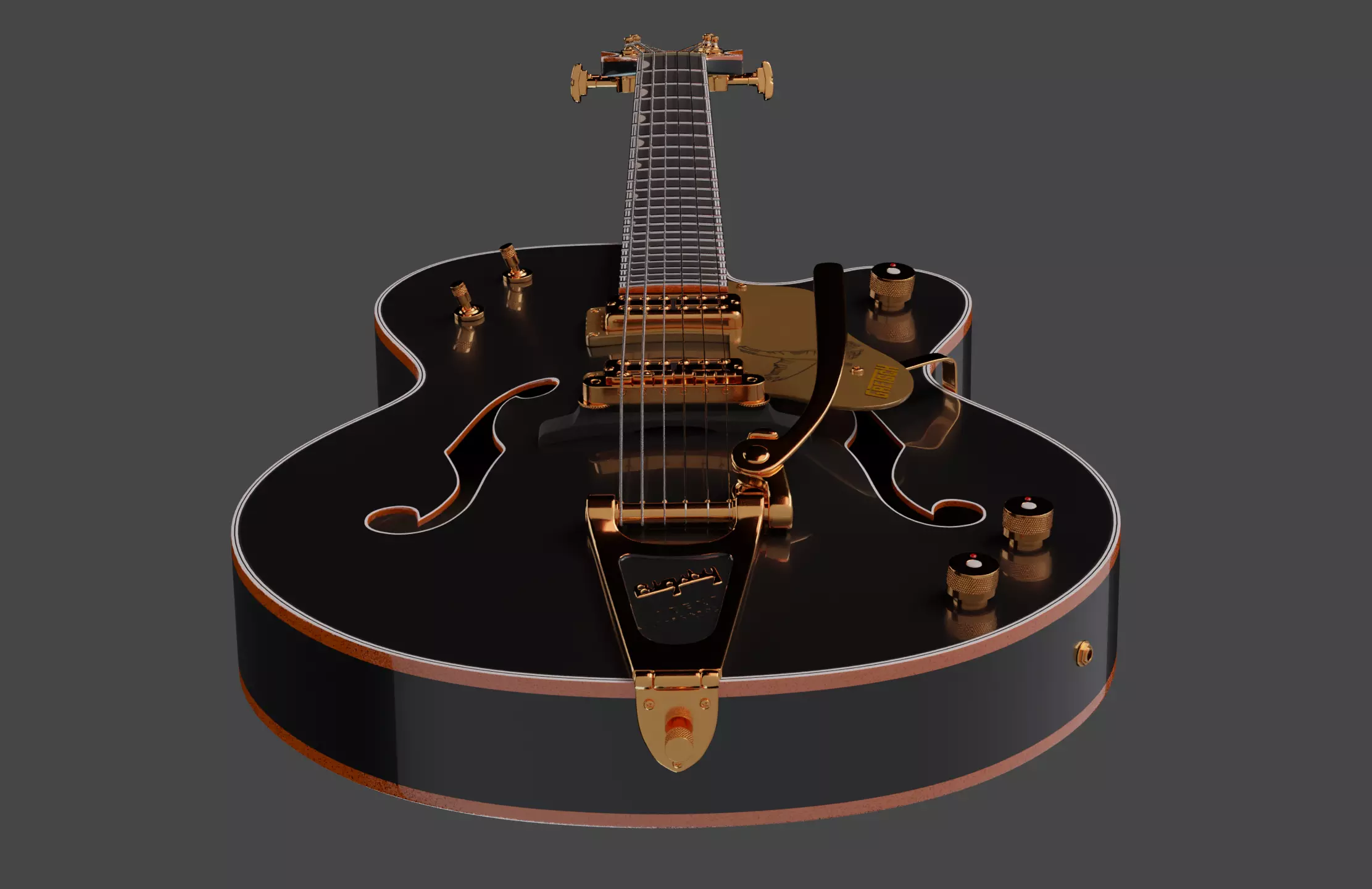 Gretsch Black Falcon AR  Low-poly 3D model_8