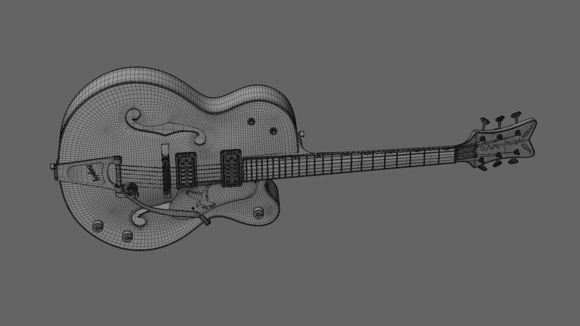 Gretsch Black Falcon AR  Low-poly 3D model_12