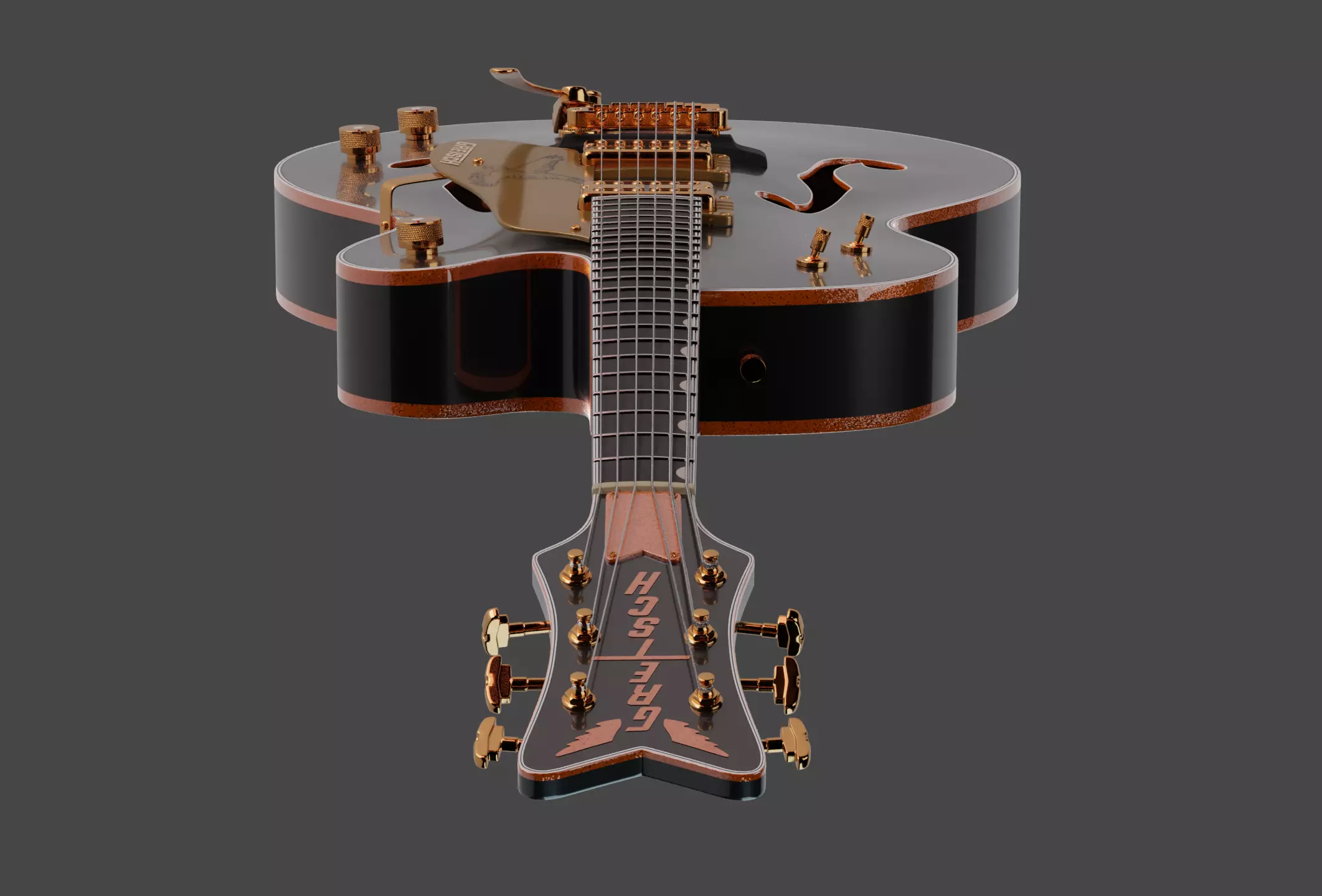 Gretsch Black Falcon AR  Low-poly 3D model_9
