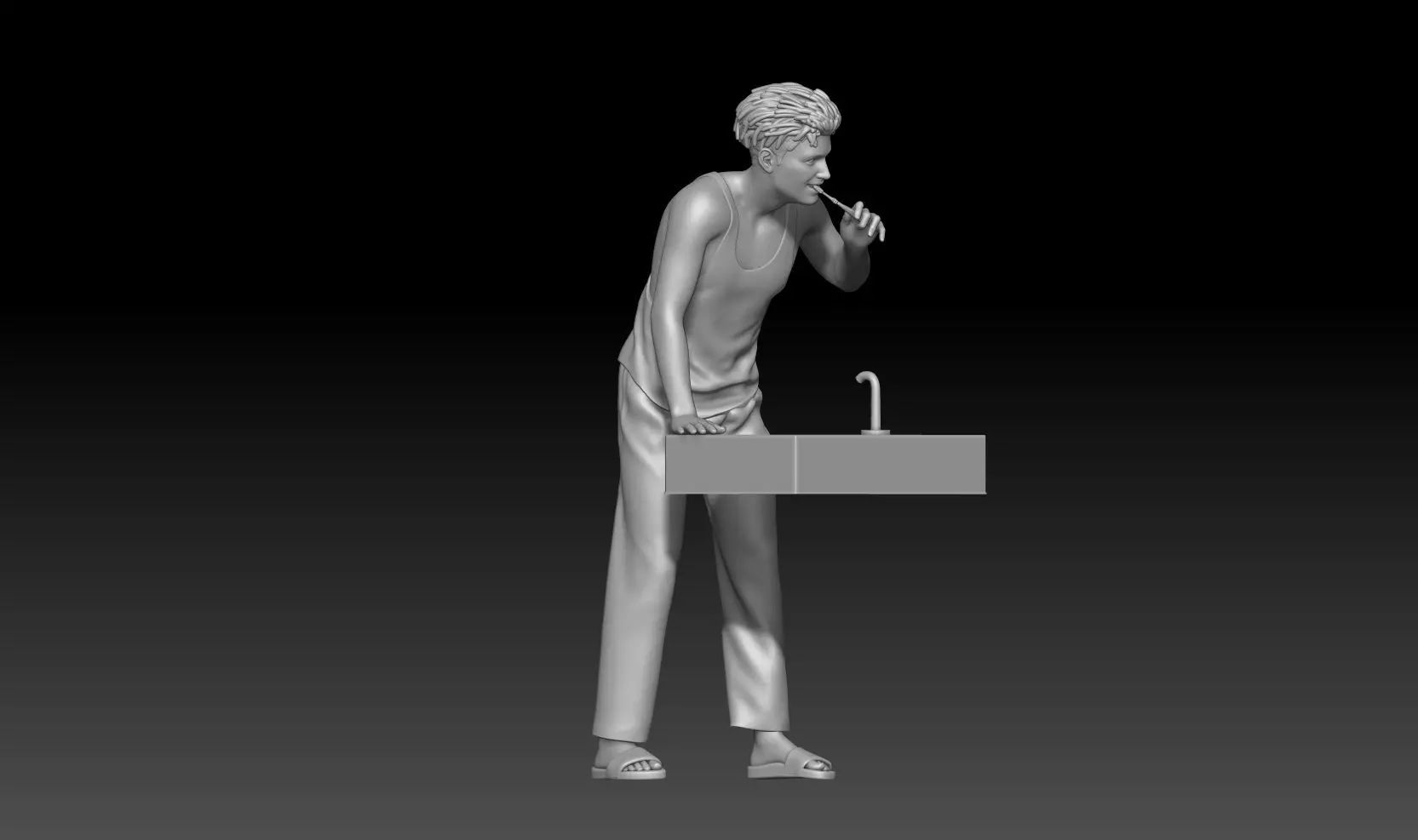 brush your teeth boy 2 3D print model_3