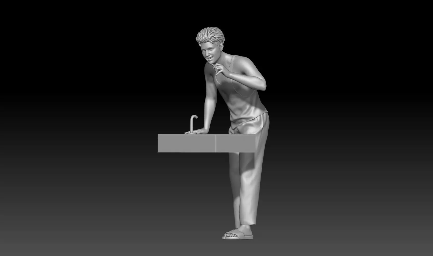 brush your teeth boy 2 3D print model_1