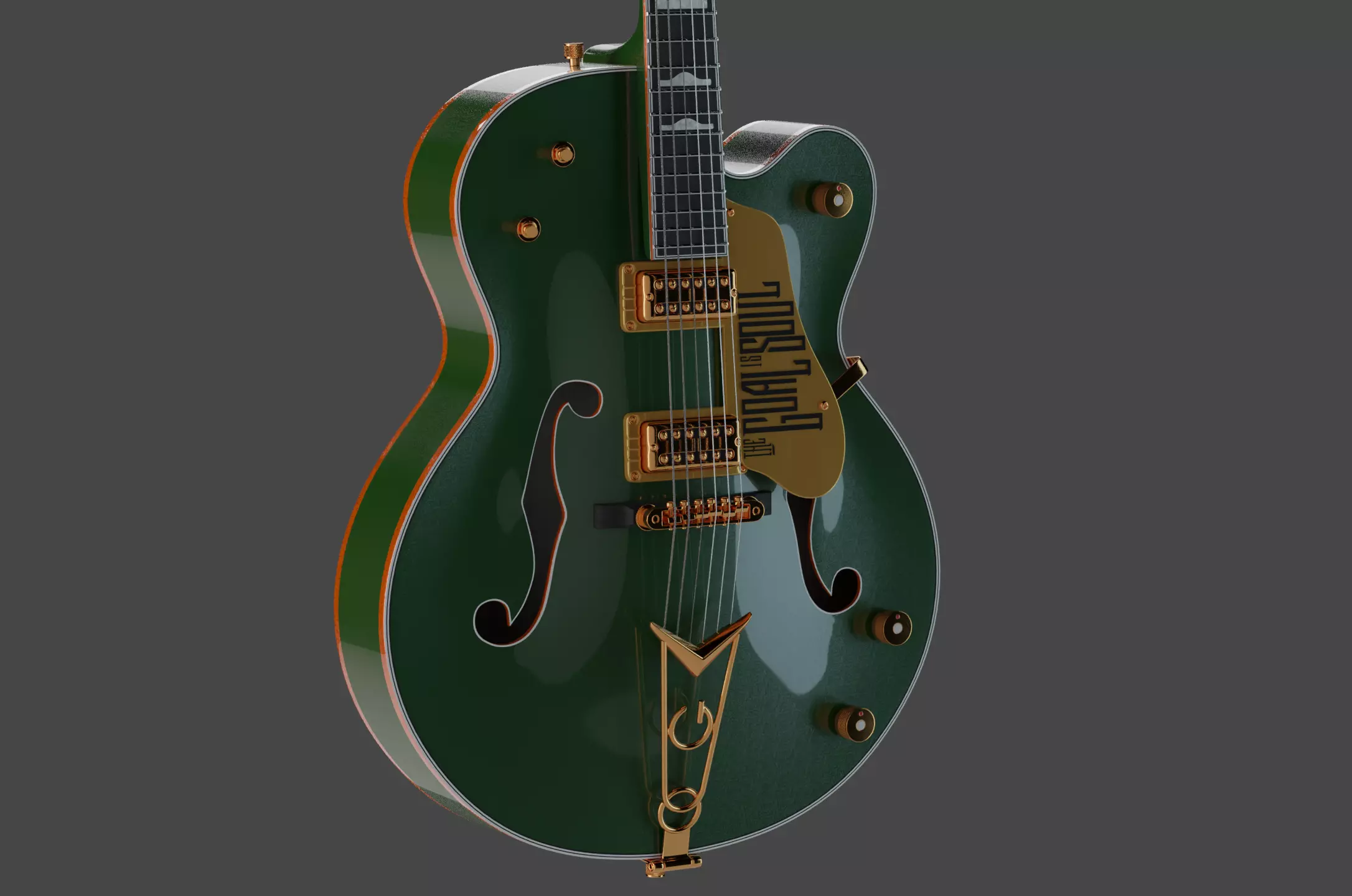 Gretsch Irish Falcon AR and realtime ready Low-poly 3D model_5