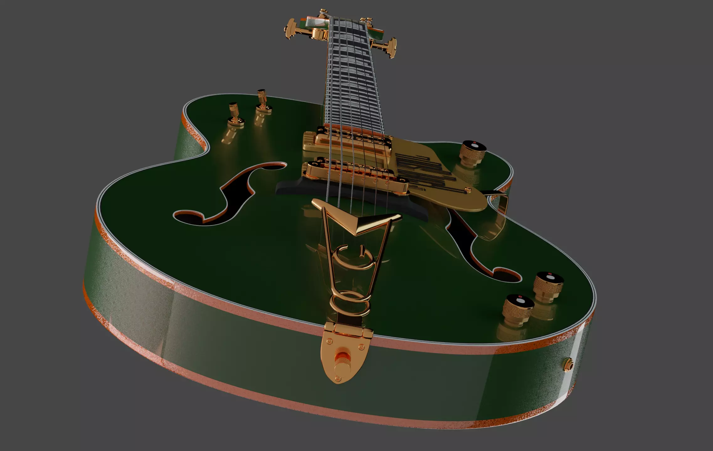Gretsch Irish Falcon AR and realtime ready Low-poly 3D model_6