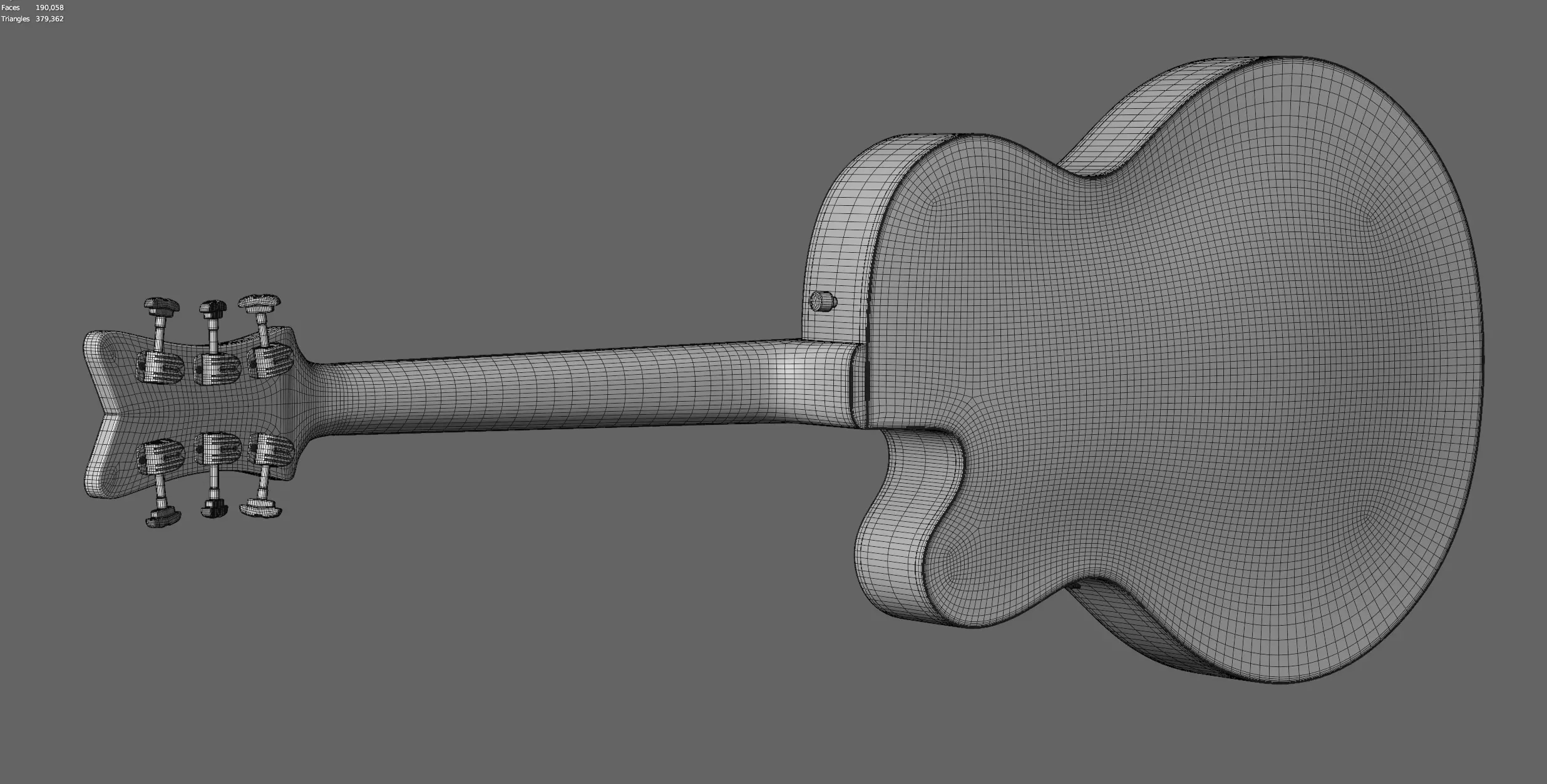 Gretsch Irish Falcon AR and realtime ready Low-poly 3D model_9