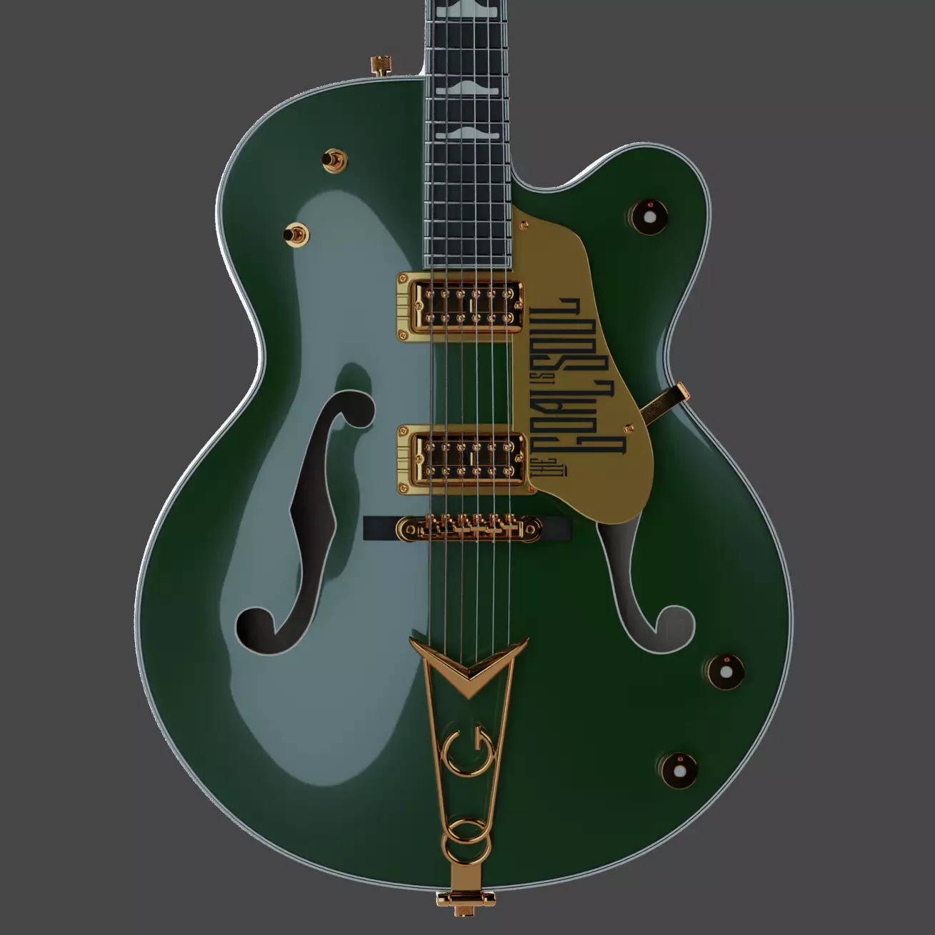 Gretsch Irish Falcon AR and realtime ready Low-poly 3D model_0