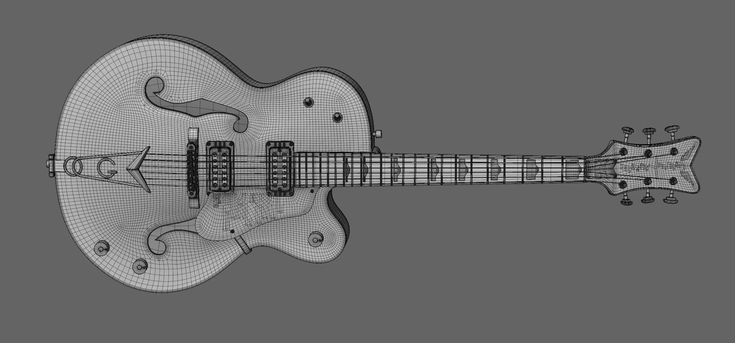 Gretsch Irish Falcon AR and realtime ready Low-poly 3D model_8