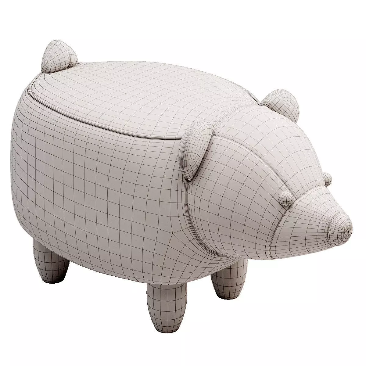 bear shaped pouf 3D model_2