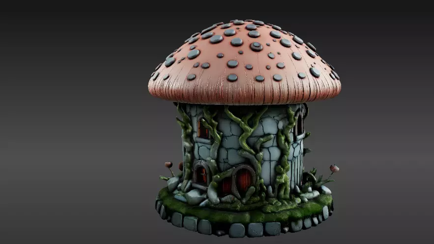 Mushroom Two 3D Model Pack Whimsical Fantasy House Print-Ready 3D model_15