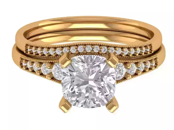 Square Cushion Engagement  Ring