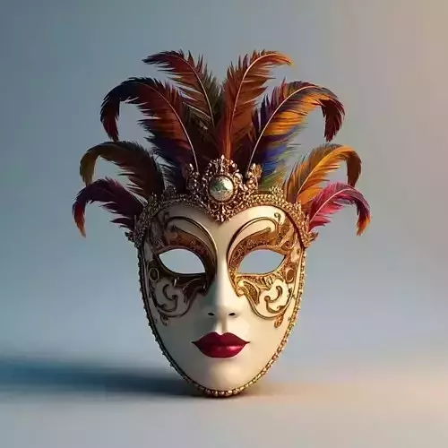 2640  Venetian Carnival Mask Color 3D Model  magic