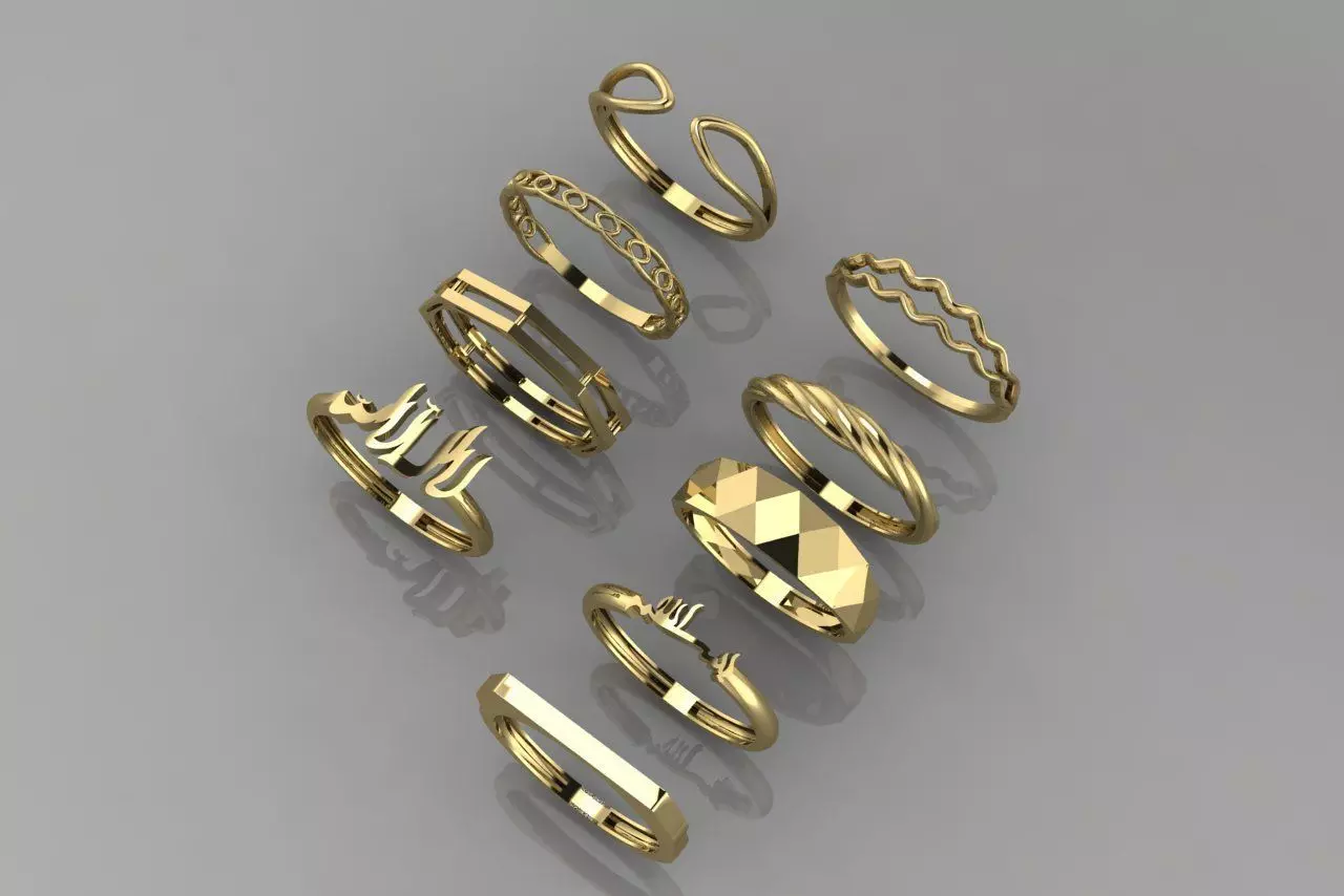 Ring set 3D print model_1