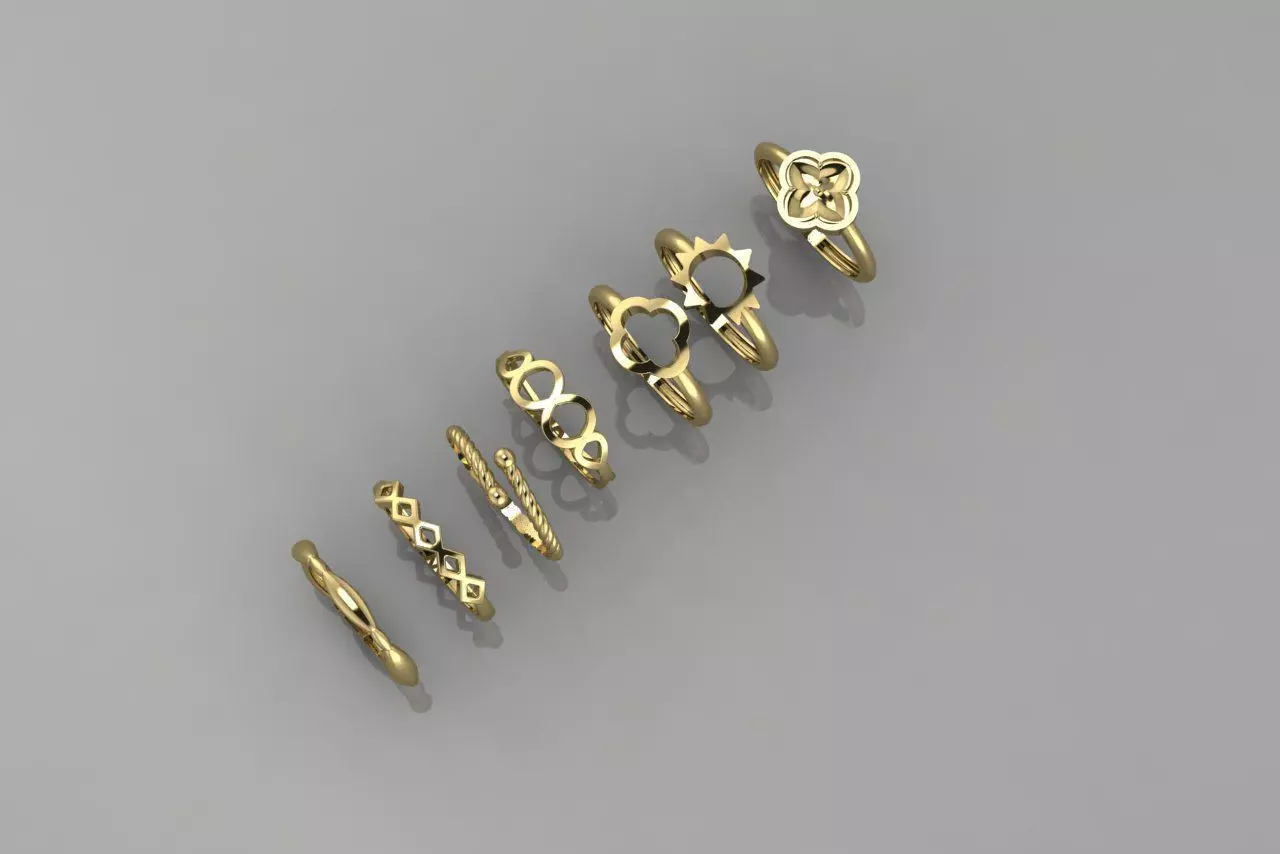 Ring set 3D print model_5