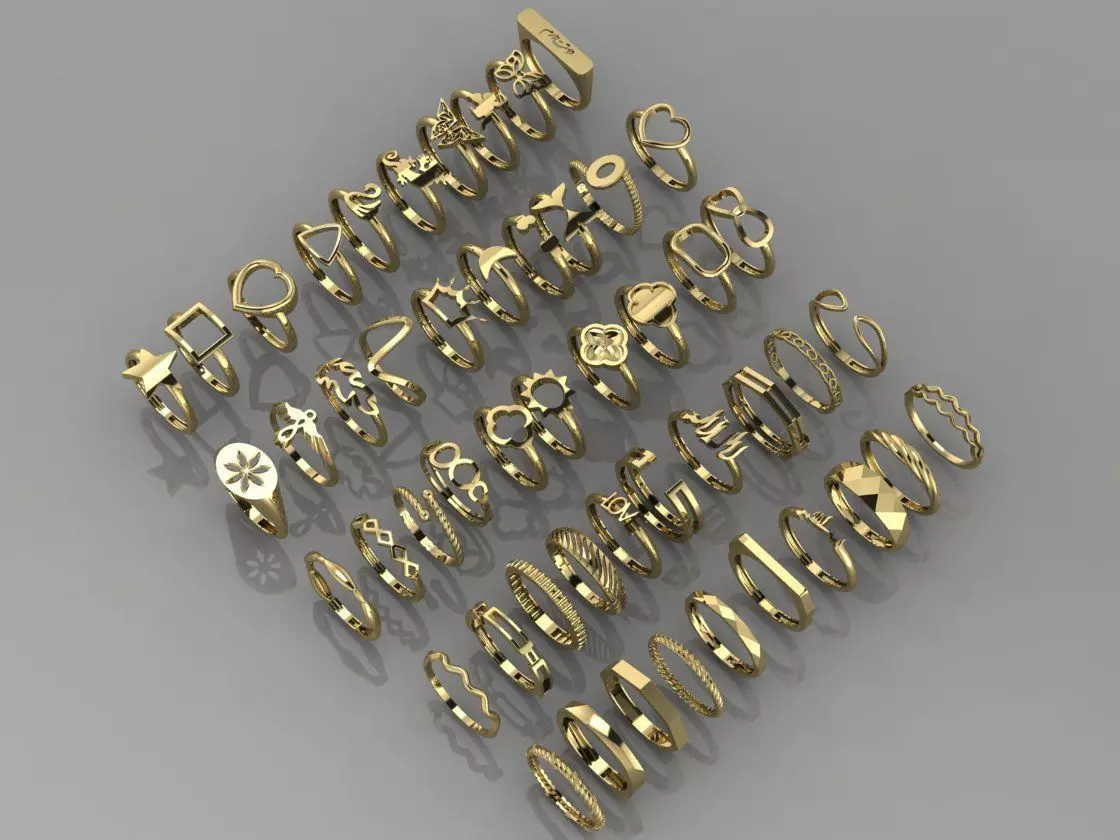 Ring set 3D print model_7