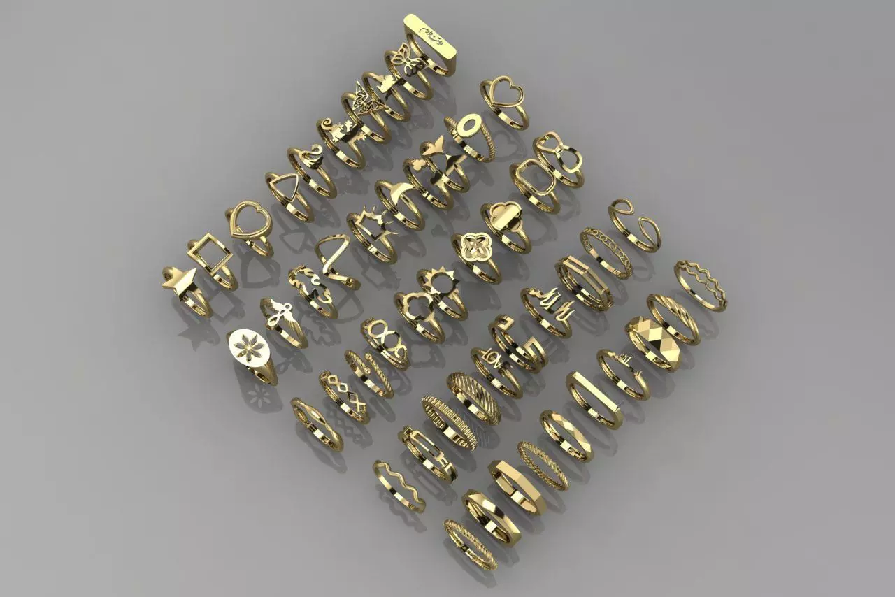 Ring set 3D print model_0