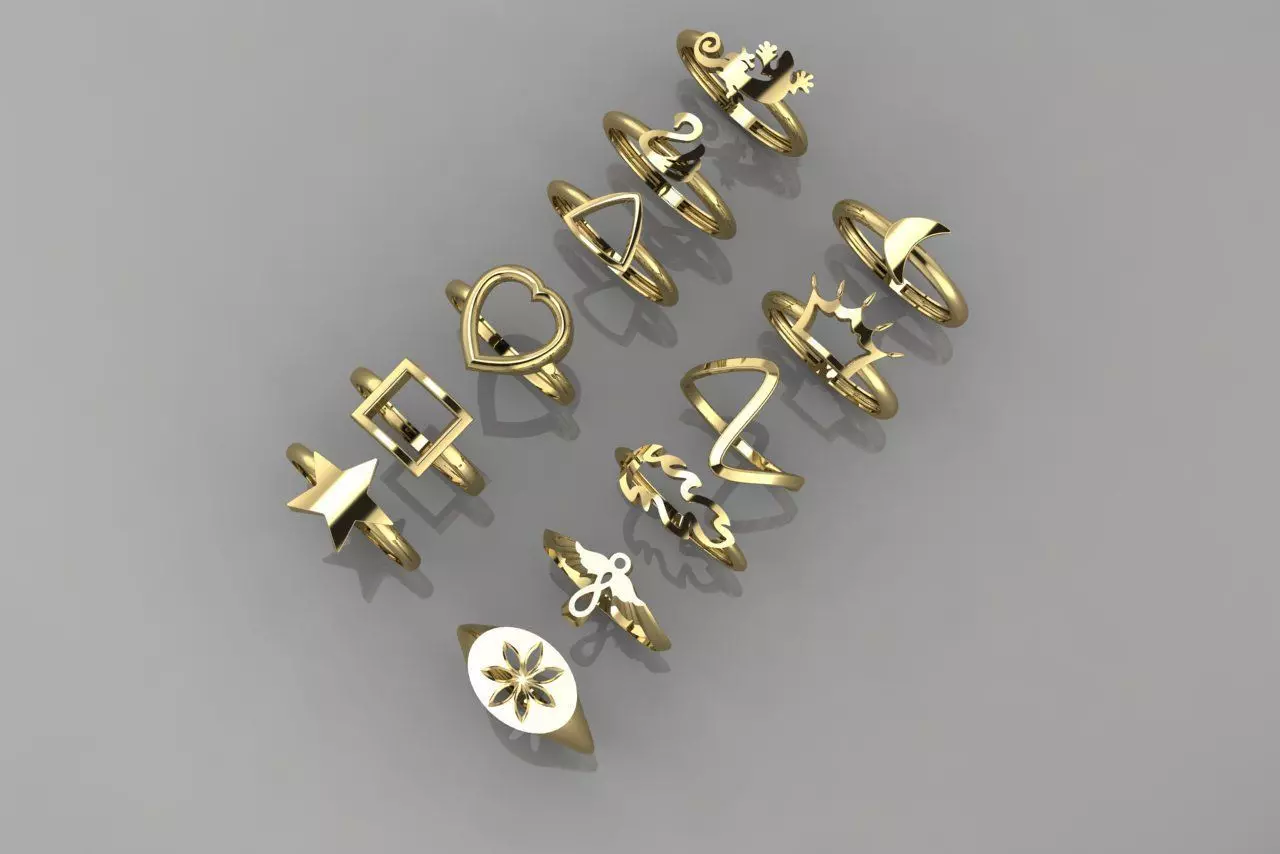 Ring set 3D print model_3