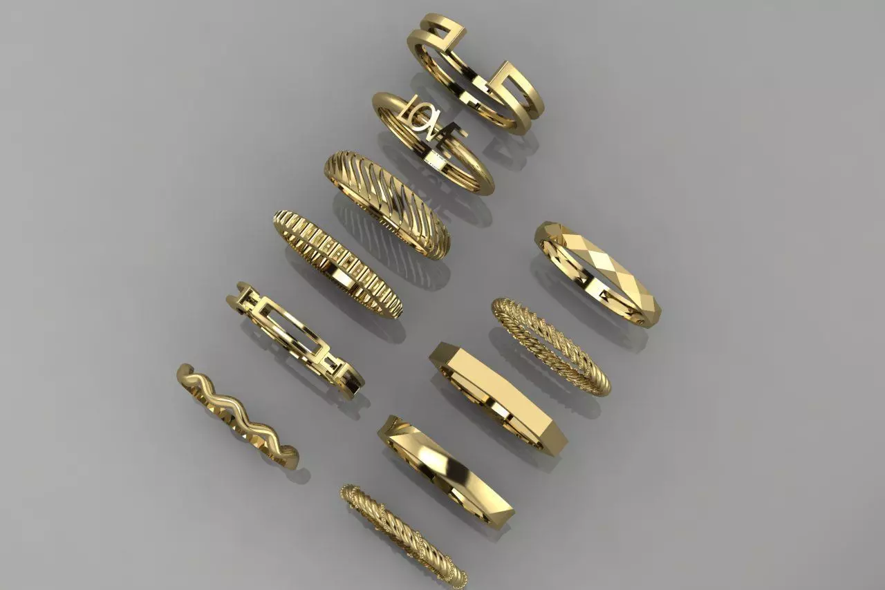 Ring set 3D print model_4