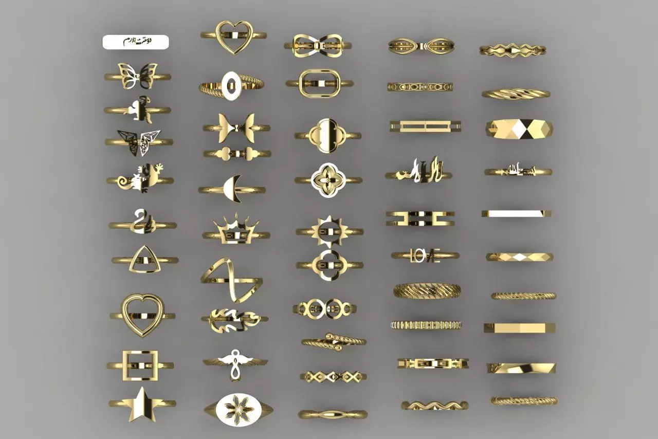 Ring set 3D print model_11