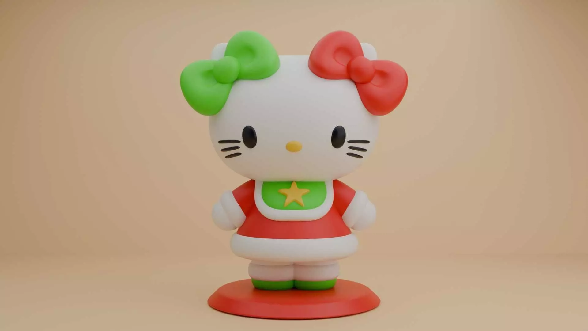 Hello kitty Christmas 3D print model_0