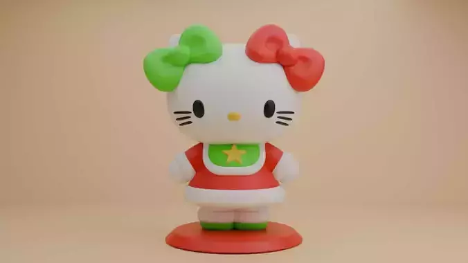 Hello kitty Christmas 3D print model Hello kitty Christmas 3D print model