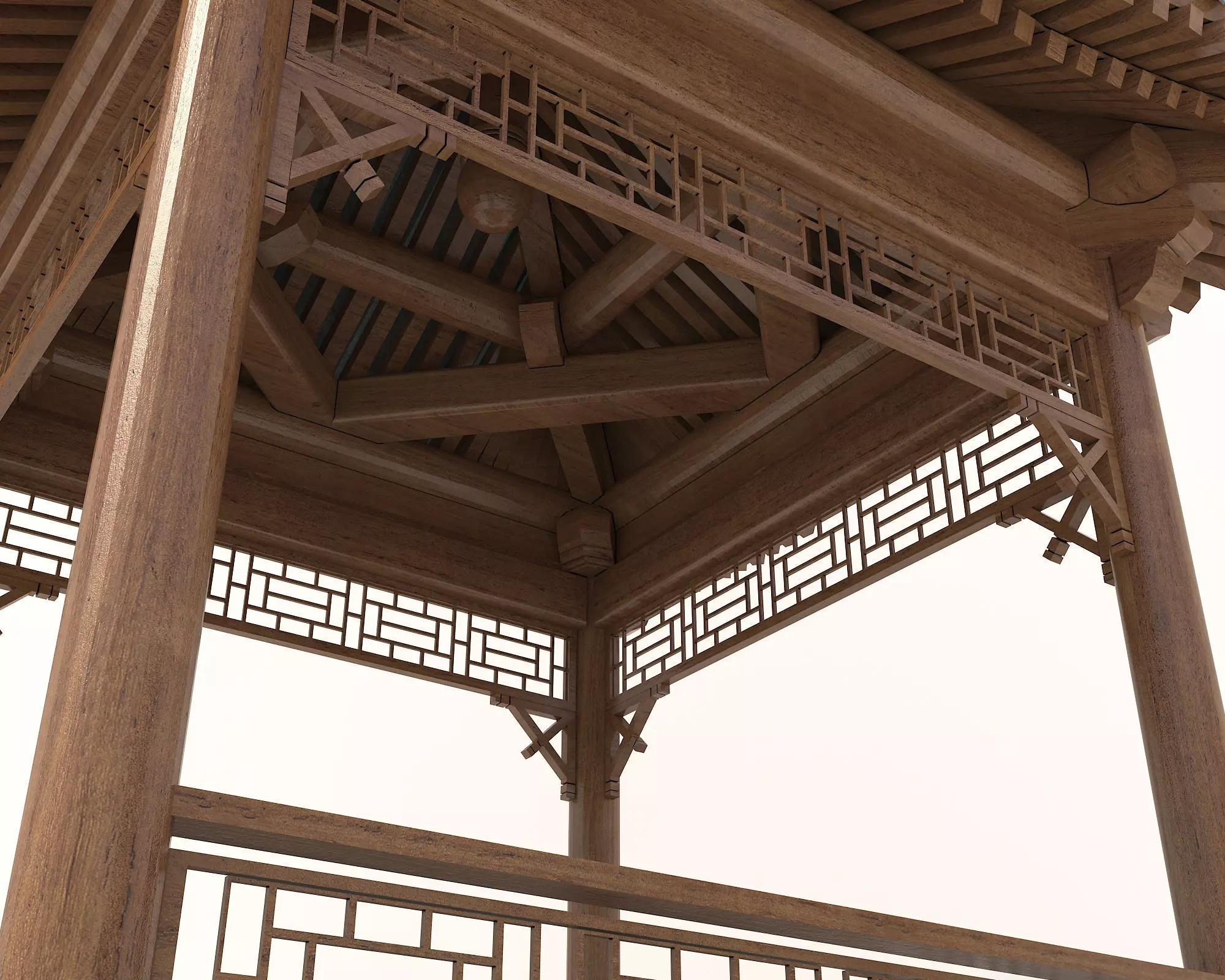 Wooden Gazebos 3 3D model_4