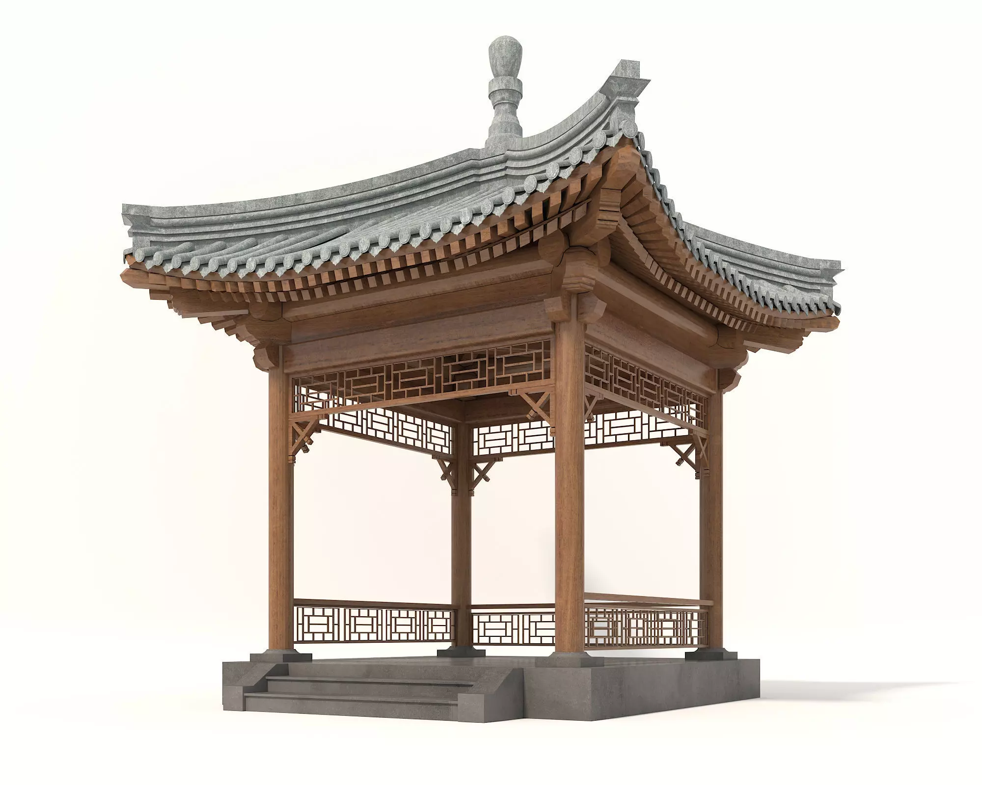 Wooden Gazebos 3 3D model_2