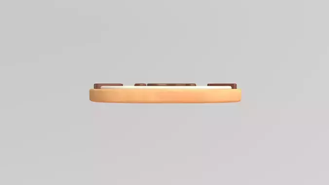 Stylized Low-Poly Cat Shaped Cookie Low-poly 3D model 5