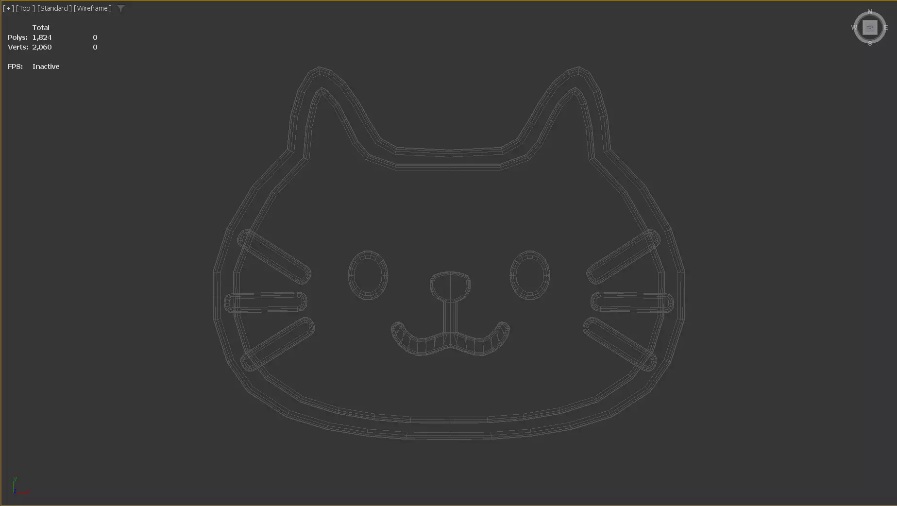 Stylized Low-Poly Cat Shaped Cookie Low-poly 3D model_12