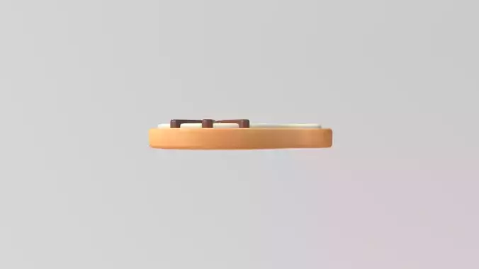 Stylized Low-Poly Cat Shaped Cookie Low-poly 3D model 6