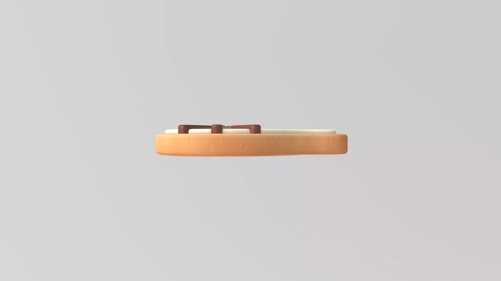 Stylized Low-Poly Cat Shaped Cookie Low-poly 3D model_6