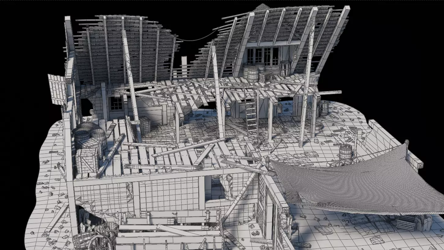 Destroyed House 2 Medieval 3D model_7