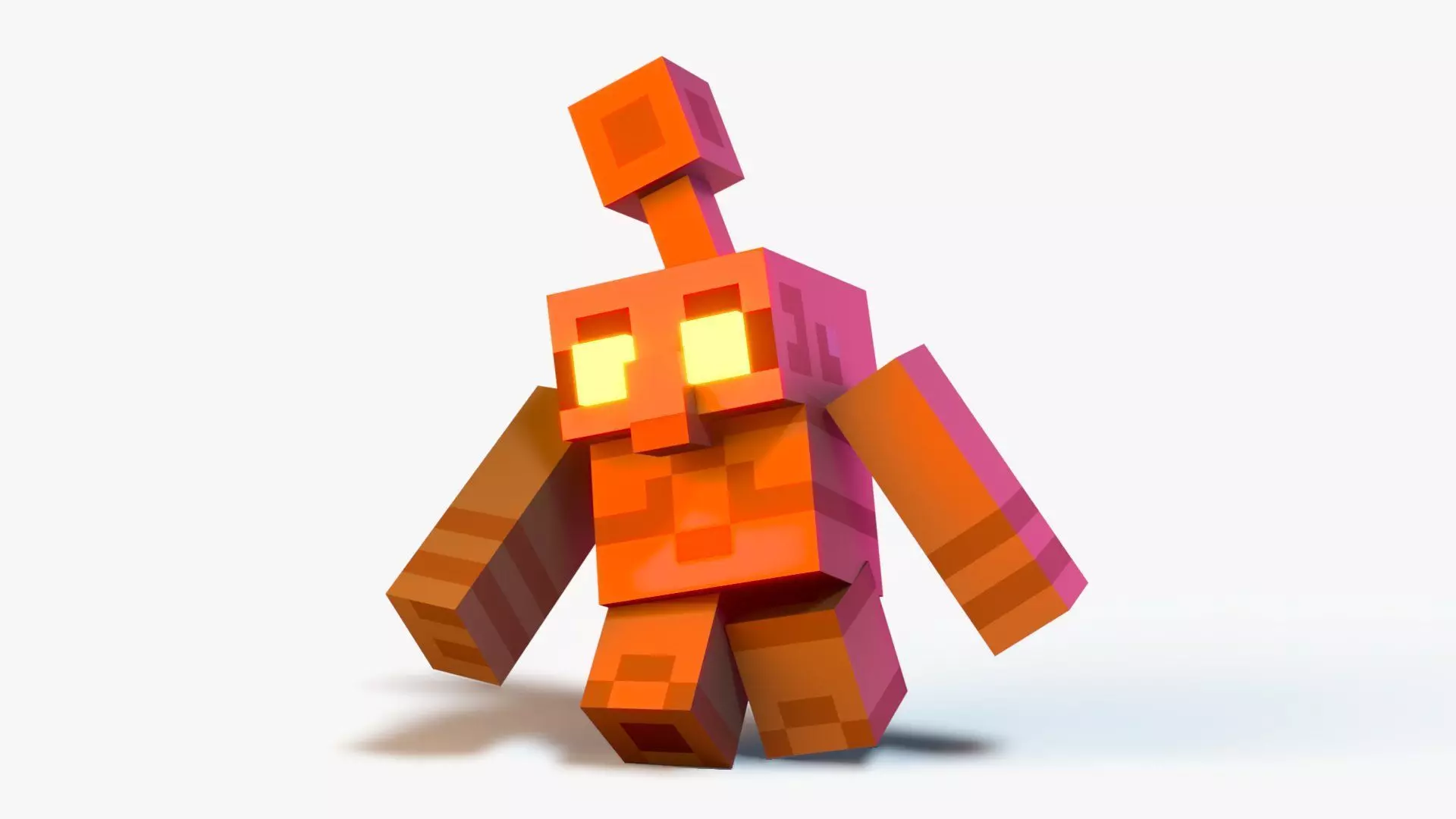 Minecraft Copper Golem Rig Low-poly 3D model