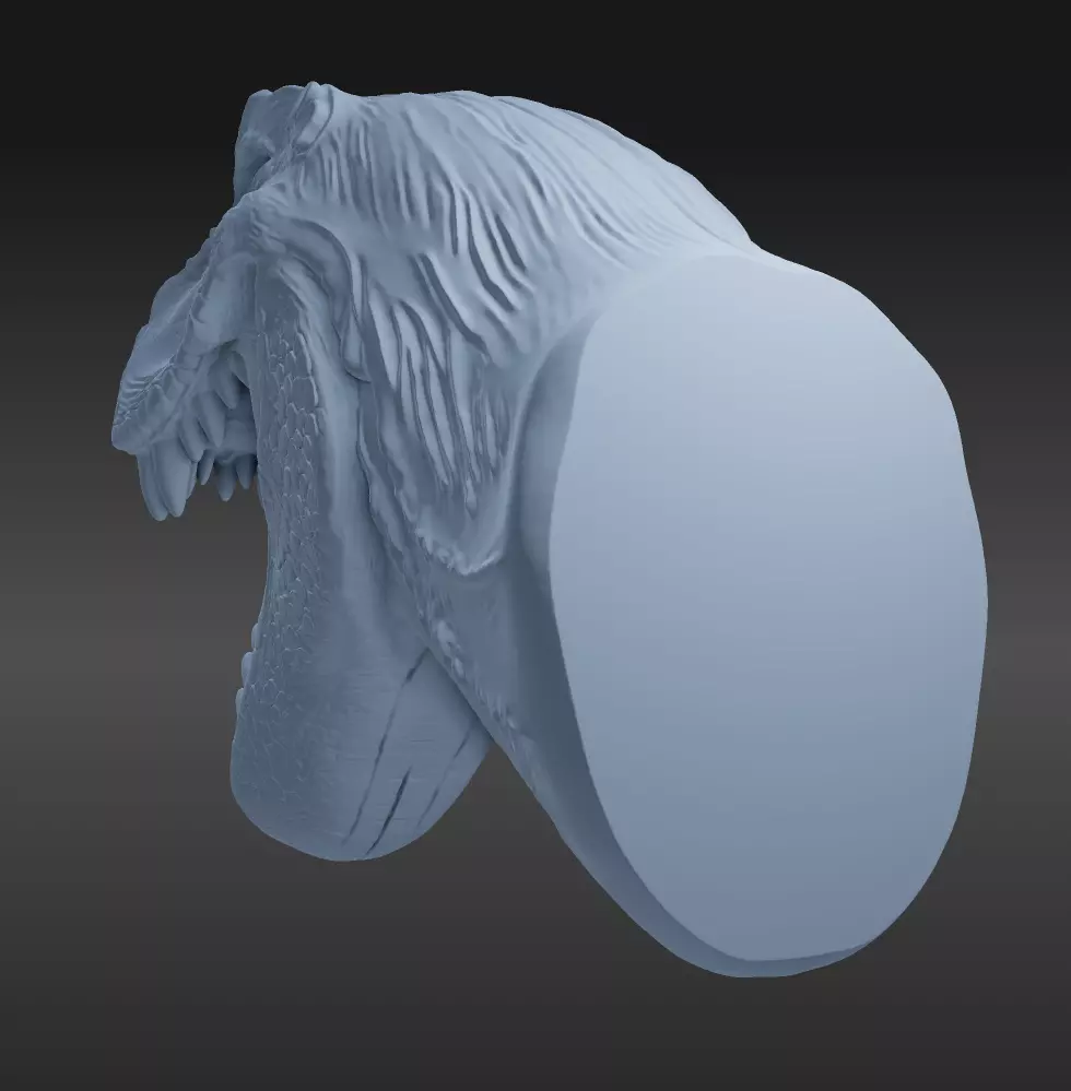 Dinosaur Wall Bust 3D print model_4