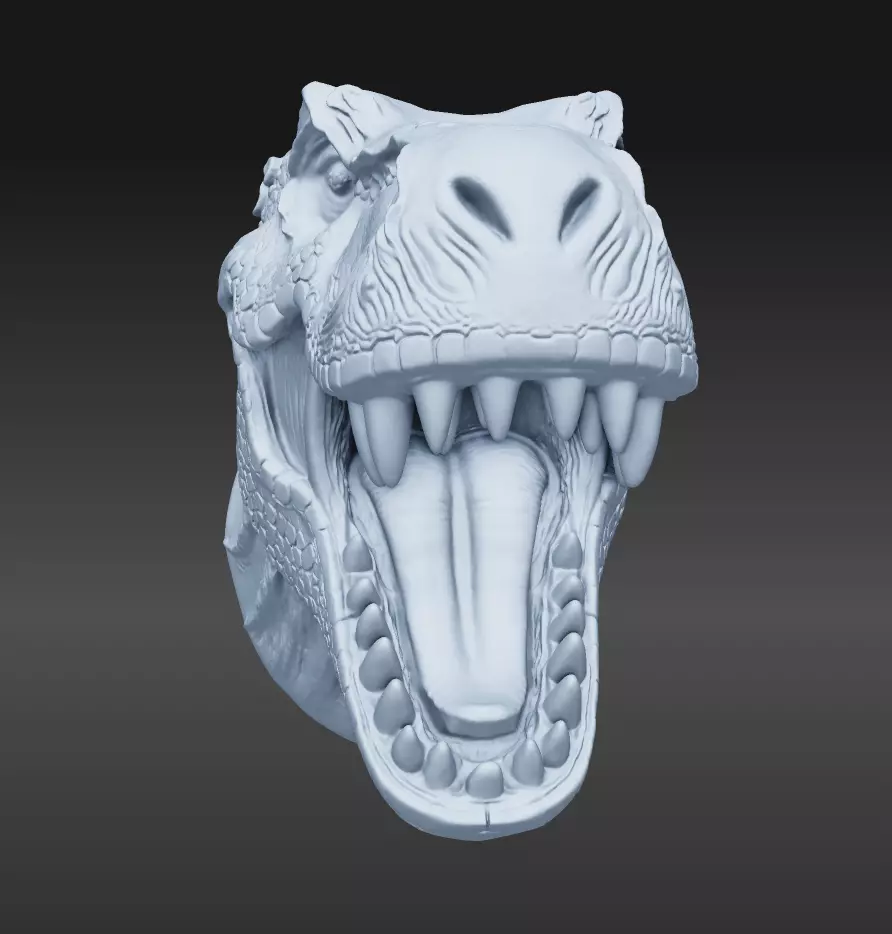 Dinosaur Wall Bust 3D print model_2