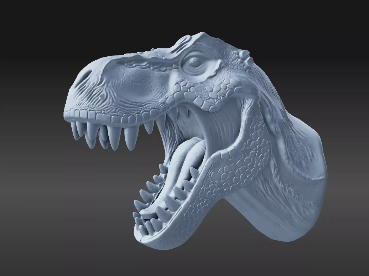 Dinosaur Wall Bust 3D print model_3