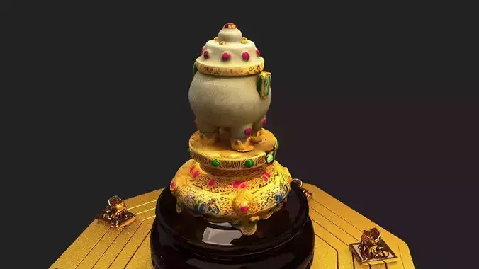 Chinese jade pot  figure