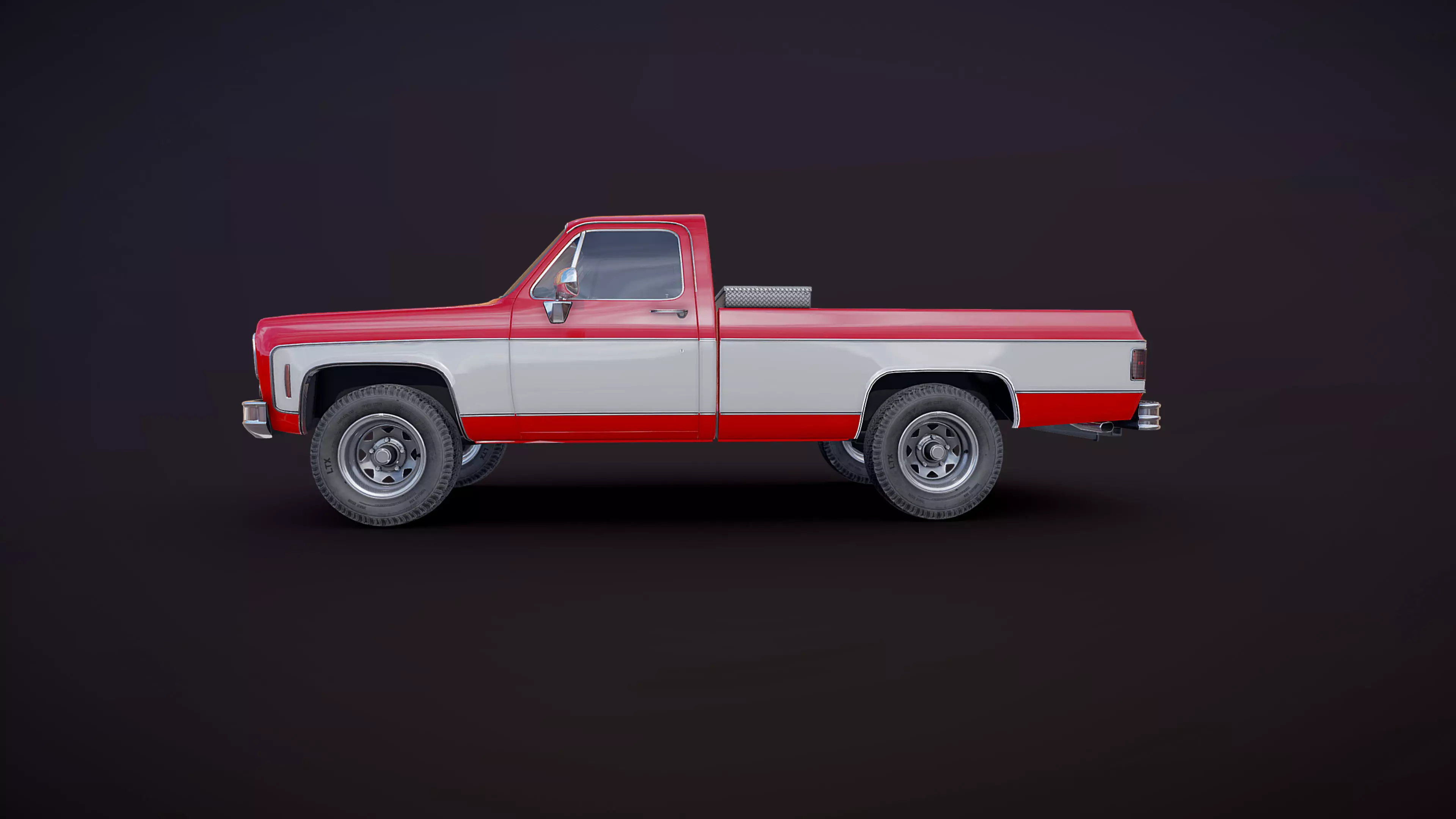 Snow plug 4x4 american pickup truck Low-poly 3D model_54