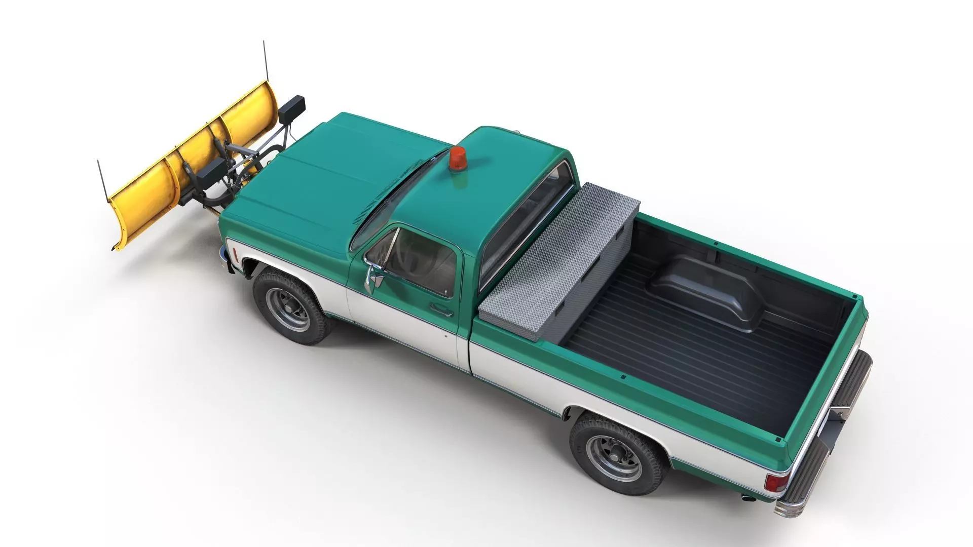 Snow plug 4x4 american pickup truck Low-poly 3D model_6