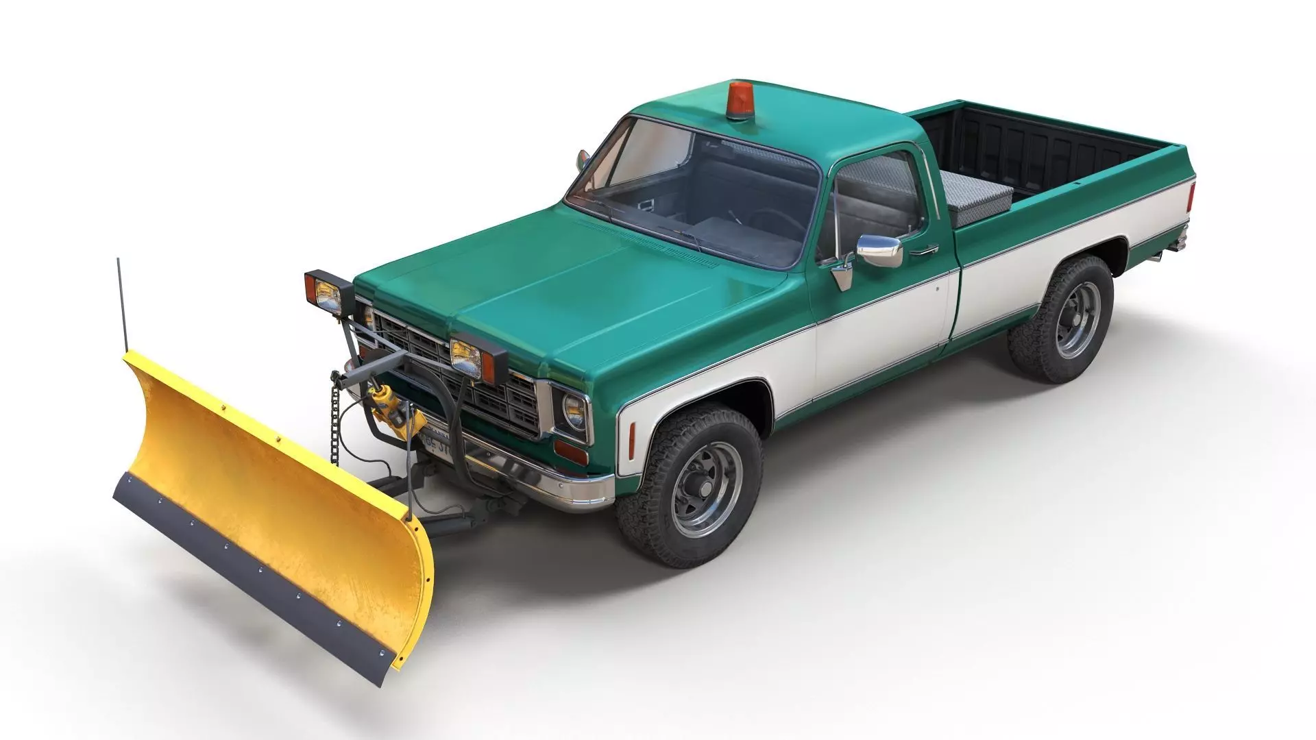 Snow plug 4x4 american pickup truck Low-poly 3D model_3