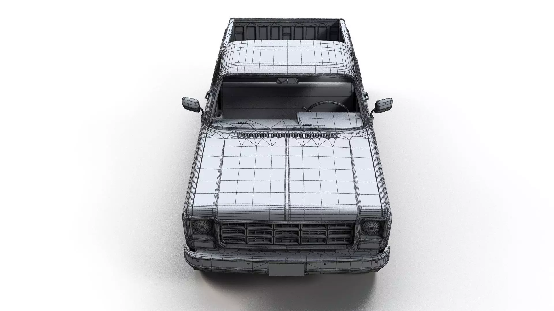 Snow plug 4x4 american pickup truck Low-poly 3D model_38