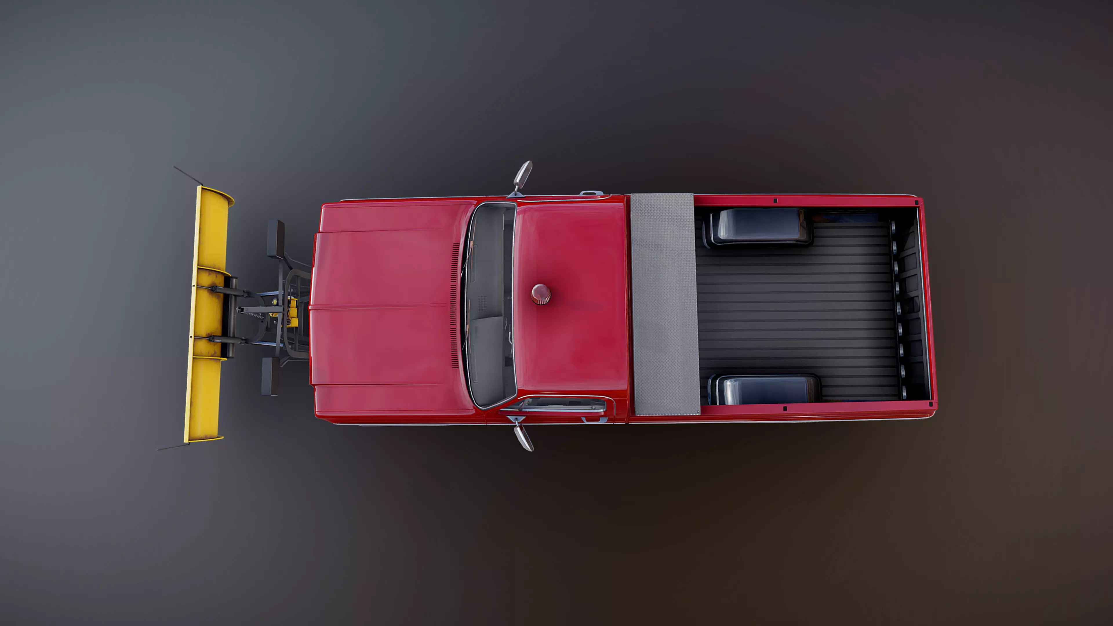 Snow plug 4x4 american pickup truck Low-poly 3D model_40