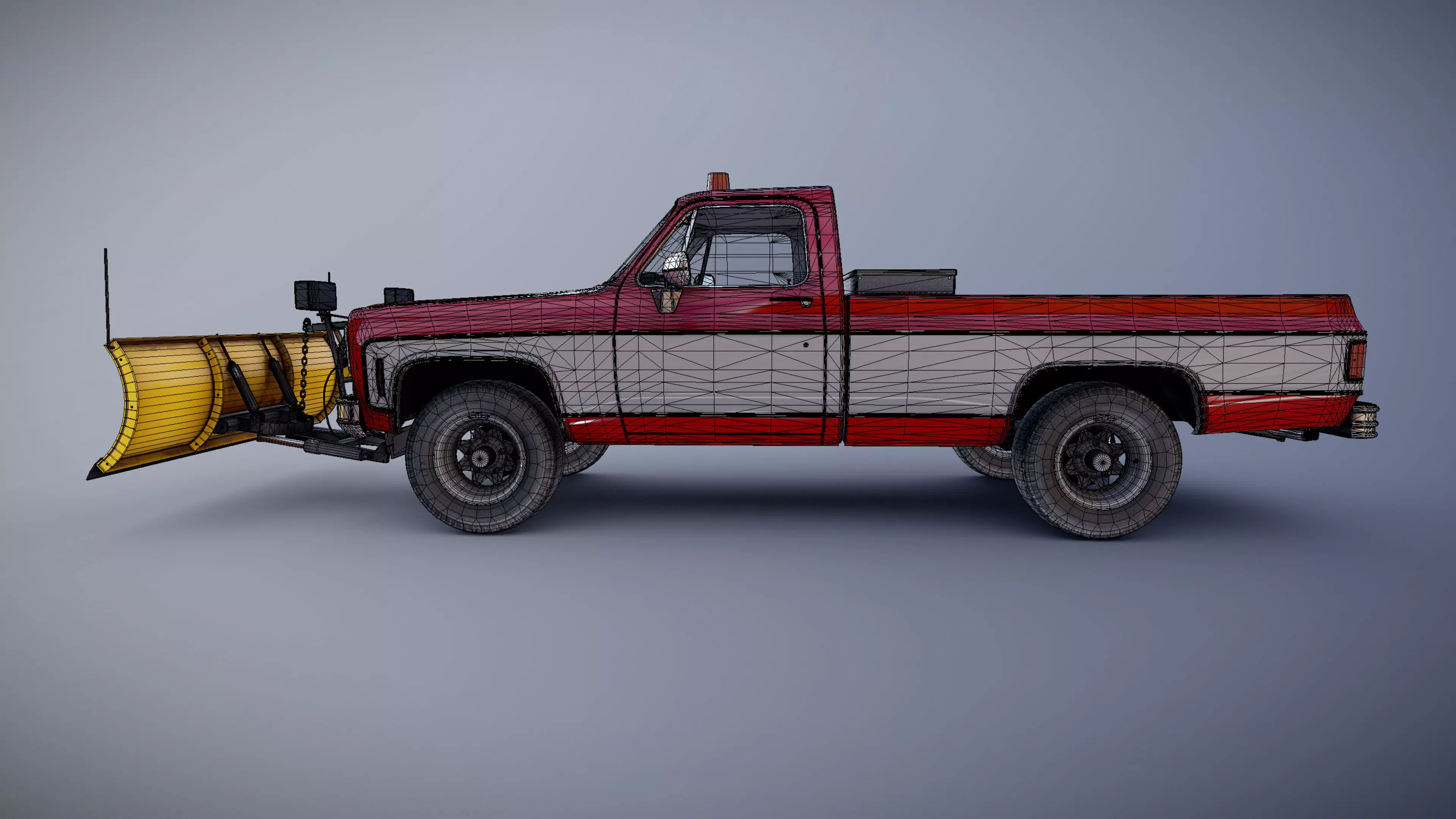 Snow plug 4x4 american pickup truck Low-poly 3D model_44