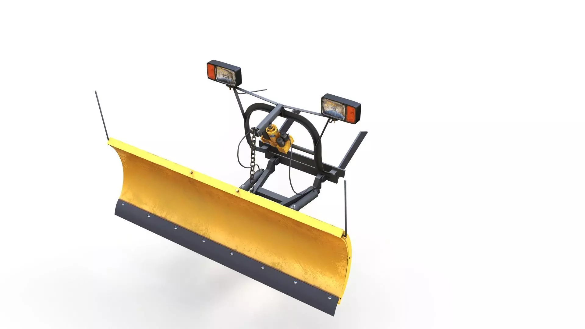 Snow plug 4x4 american pickup truck Low-poly 3D model_11