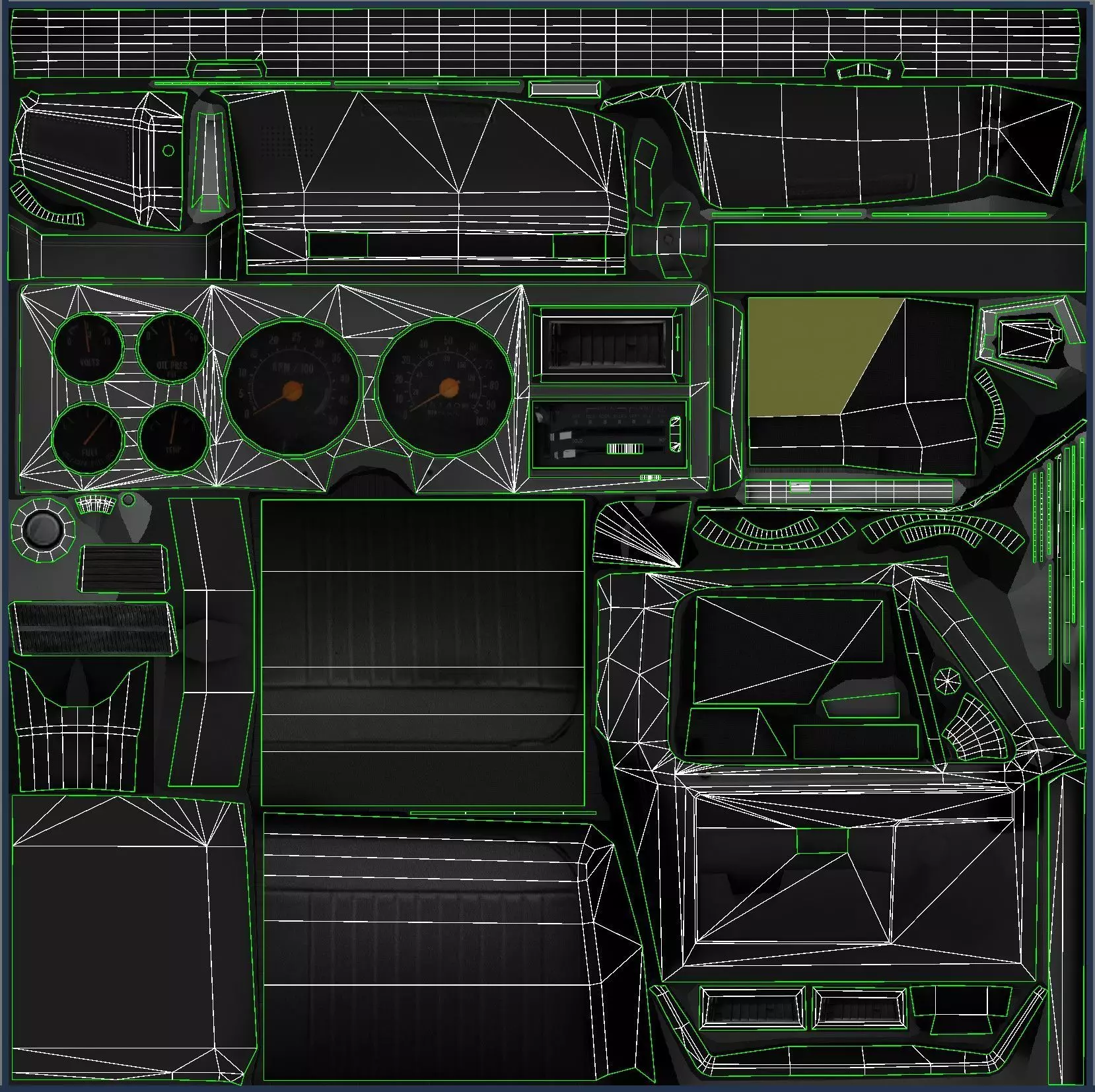 Snow plug 4x4 american pickup truck Low-poly 3D model_70