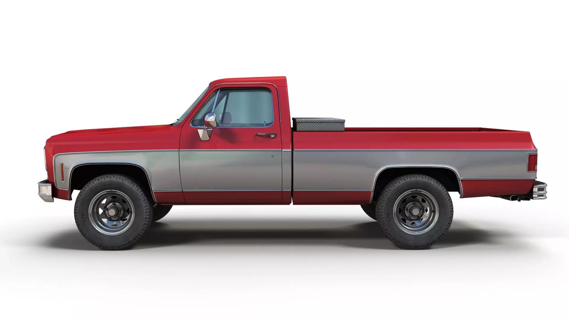 Snow plug 4x4 american pickup truck Low-poly 3D model_20