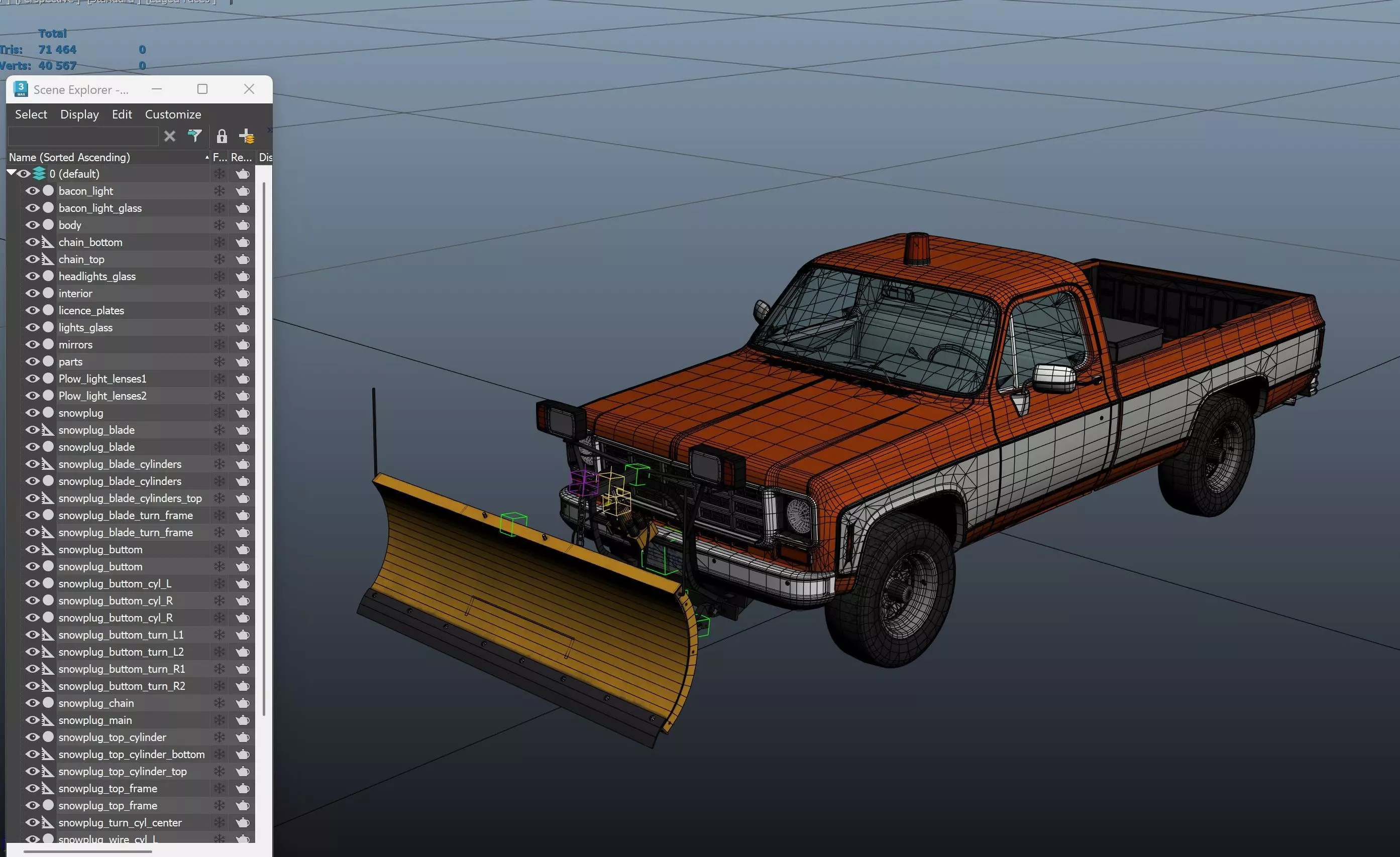 Snow plug 4x4 american pickup truck Low-poly 3D model_59